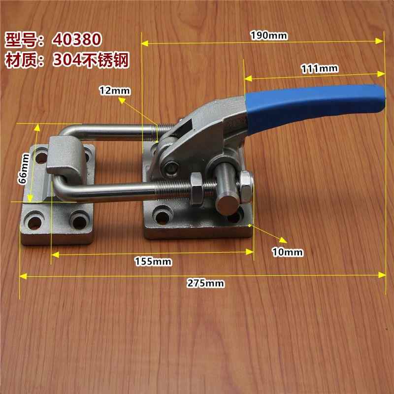 304不锈钢快速夹具门栓式夹钳扣锁0紧锁夹重型机械门锁拉052搭3扣