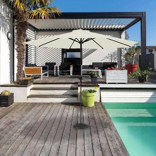 10 Ft 6 Ribs Patio Umbrella Replacement Canopy Waterproof