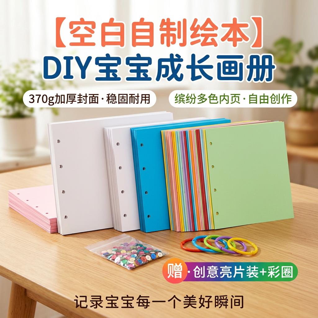 空白自制绘本儿童幼儿园亲子手工diy图书故事书制作材料包半成品