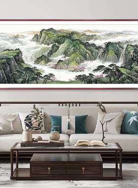 客厅沙发公背景墙装画饰画办室墙画客厅-干聚宝盆客厅国新会中式