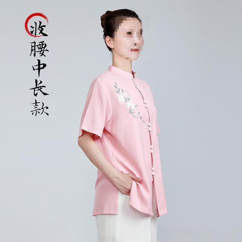 女款新款棉麻太极拳练功服女夏季服装春秋八段锦现货无