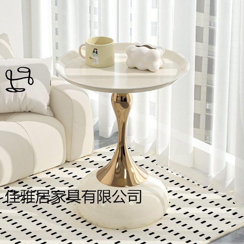 意式现简约级客厅圆桌小茶几可移动柜几角几美容院床头柜边几