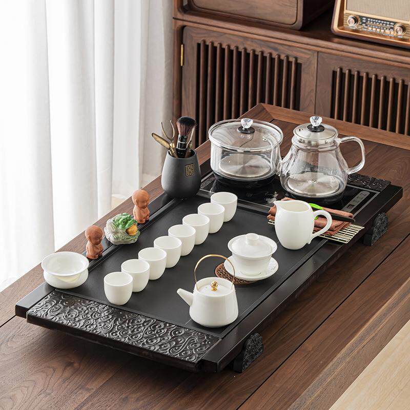 整套茶具茶盘套装家用高档客厅办公室功夫全自动泡茶台一体烧水壶