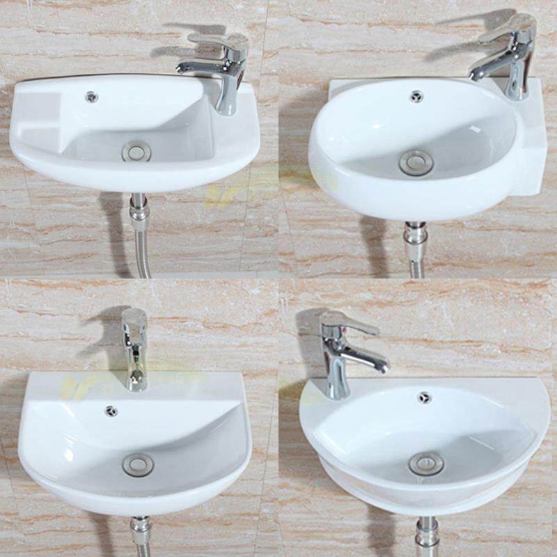 壁挂式迷你洗手盆小公寓浴室悬挂盆三角盆阳台洗手盆陶瓷池托盘