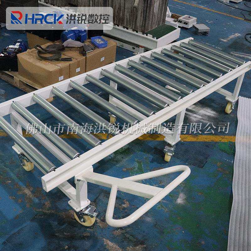 无动力滚筒输送机 家具厂木料游移手推车 流水线旋转辊台