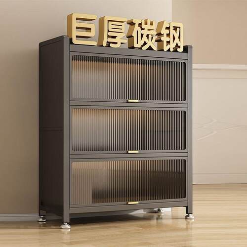 收纳柜客厅带门书架多功能置物架简易儿童收纳柜分层多层放置承重