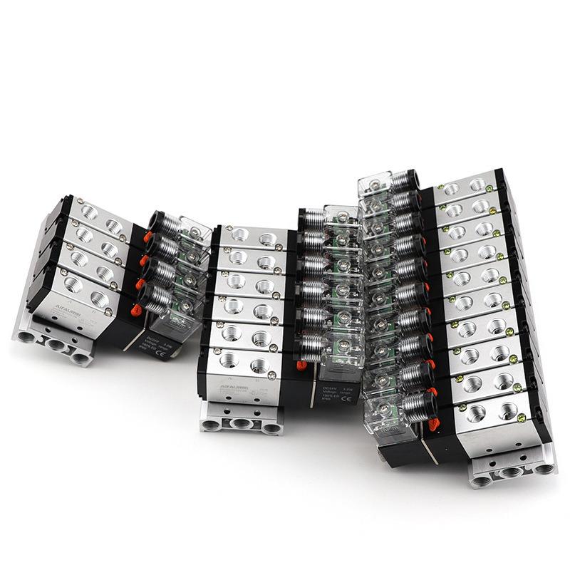 4V210-08 DC24V AC220V电磁阀组1位 2位 3位 4位 5位 6位7位-10位