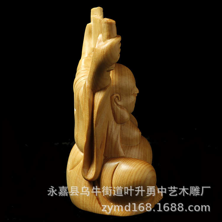 木质文玩家居饰品平安摆件礼品弥勒雕刻工艺品汽车人物出入黄杨木