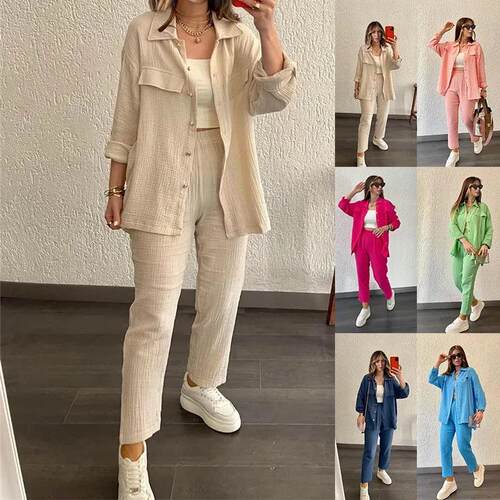 Plus size women's double-layer crepe fabric plus size