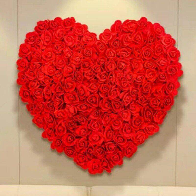 结婚庆用品婚房卧室婚礼布置装饰不织布玫瑰花喜字贴大门创意拉花