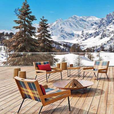 北欧柚木户外藤编沙发室外庭院家具组合防水阳台休闲露台藤制藤椅