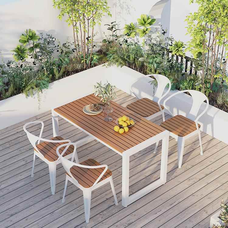 庭院户外防腐防水桌椅烧烤店长桌子休闲餐厅酒馆室外铁艺桌椅组合