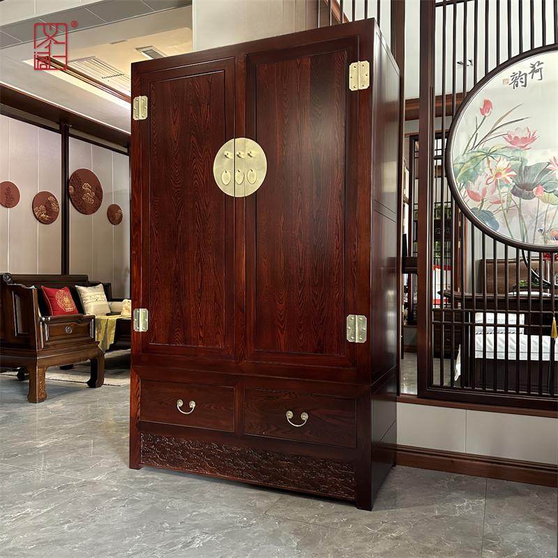 义仁阁中式老榆木衣橱纯全实木卧室大衣柜子彷古典家用收纳顶箱柜,住宅家具,独立衣柜,淘宝优惠券,粉丝福利购,淘宝优惠卷