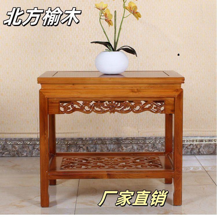 实木花架榆木鱼缸架边几多层置物架奇石架中式花几室内客厅落地式