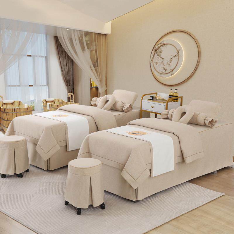 高端奢logo件套耳床罩四欧式美容院床美容印理疗批发采套按摩可轻