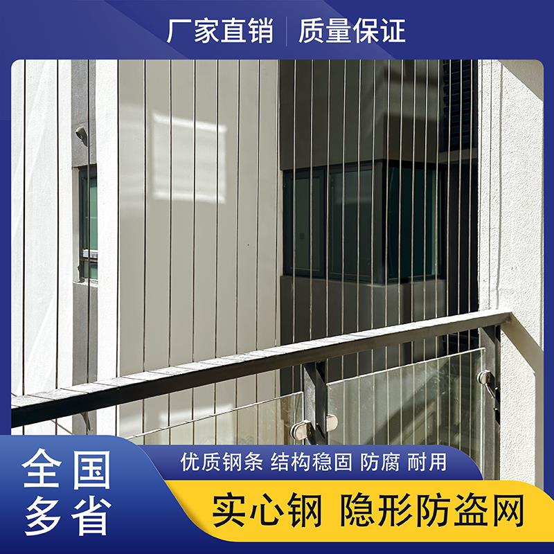 实心钢条隐形防盗网家用阳台窗户不锈钢安全网防猫网飘窗防护网