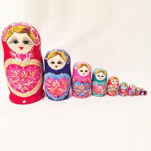 十层心俄罗斯套娃生日礼物木制工艺品礼物玩具毕业设计