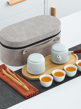 瓷携八简约中式具侧把壶淘茶套装便户外旅行CJ220903茶具礼品