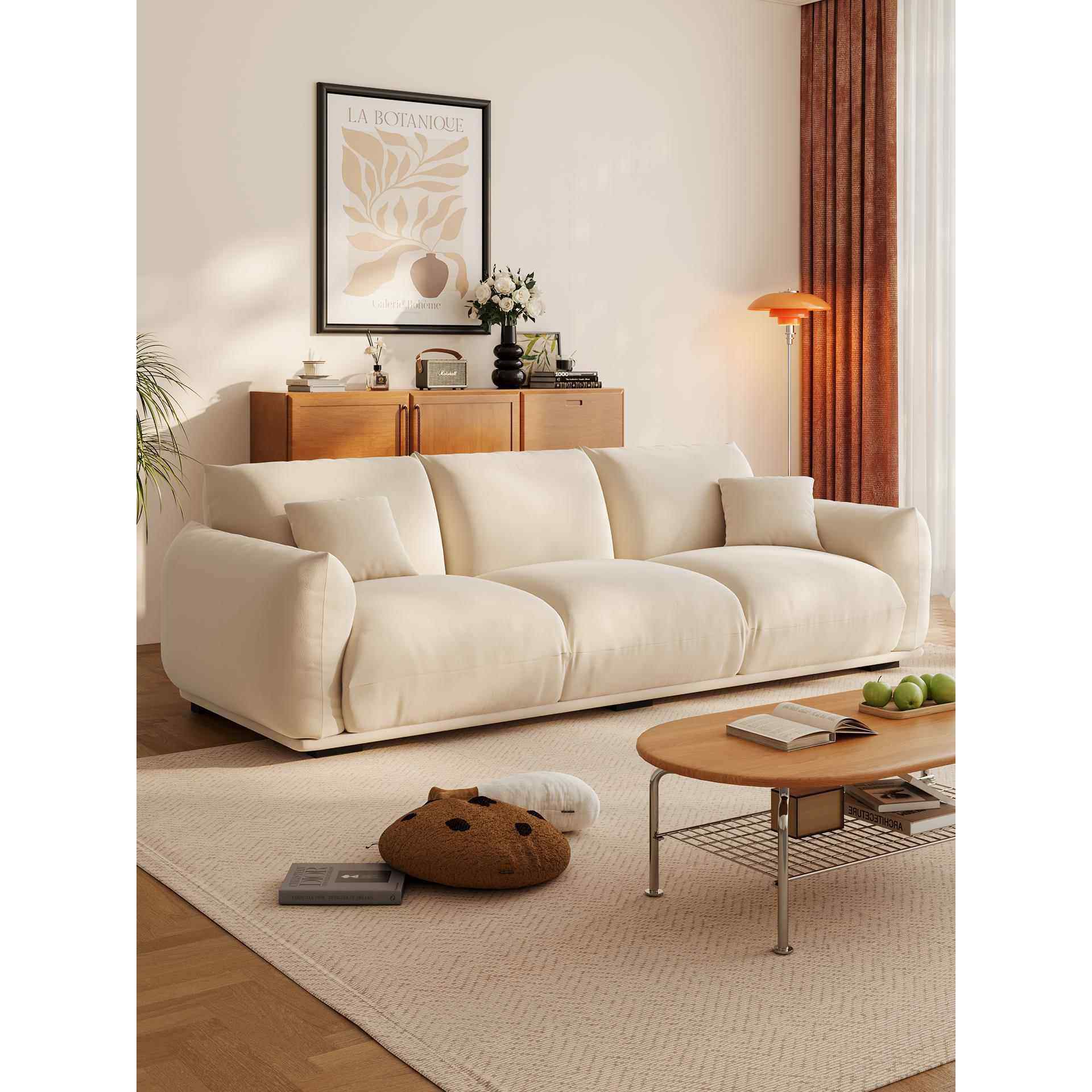 政府补贴奶油风婴儿绒面包沙发2025新款客厅小户型原木风布艺沙发,住宅家具,布艺沙发,淘宝优惠券,粉丝福利购,淘宝优惠卷