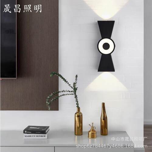 led中国结壁灯室内外卧室床头客厅背景墙灯户外防水庭院可调光