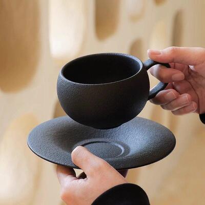 Japanese Style Ceramic Coffee Latte Cup and Saucer Set