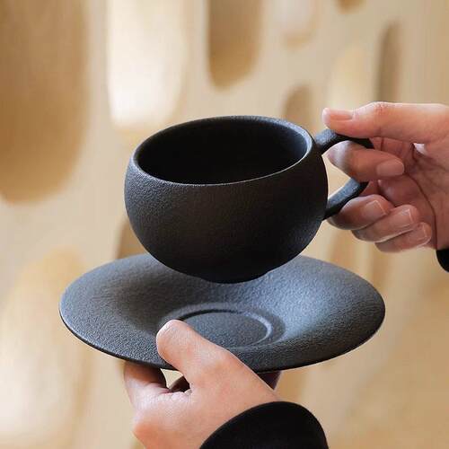 Japanese Style Ceramic Coffee Latte Cup and Saucer Set