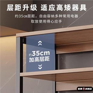 厨房多功能置物架落地多层微波炉锅具收纳架家用简易货架杂物架子