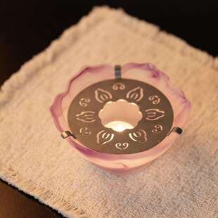 弥言高颜值琉璃琉璃—莲温茶座炉壶茶道杯保温底蜡烛加热炉烤茶茶