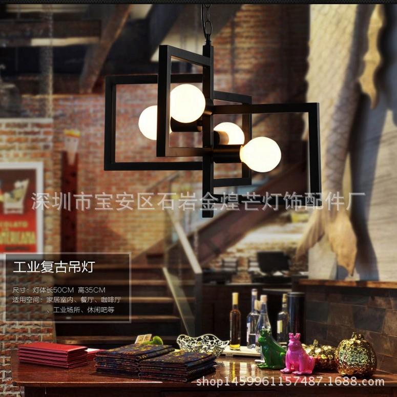跨境美式铁艺复古吊灯酒店仿古怀旧咖啡馆创意装修灯饰云梯吊灯