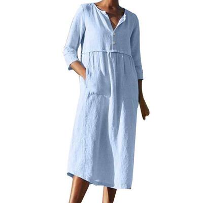 Maternity Dress V-neck Short Sleeve Print Maxi Long Nursing