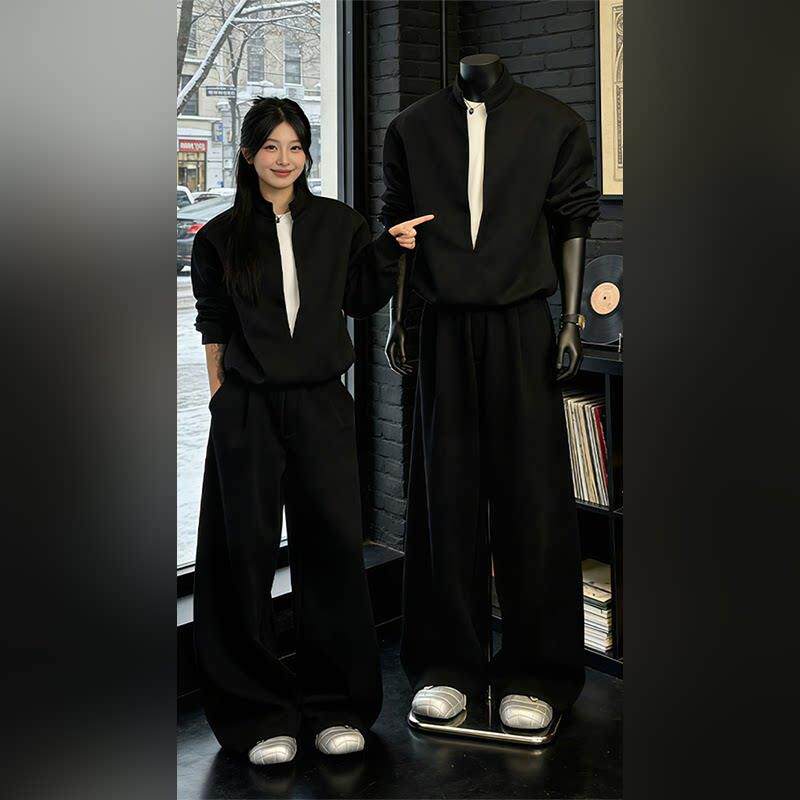 CLARALEE高级感痞帅套装男士春季帅气卫衣卫裤美式休闲运动两件套