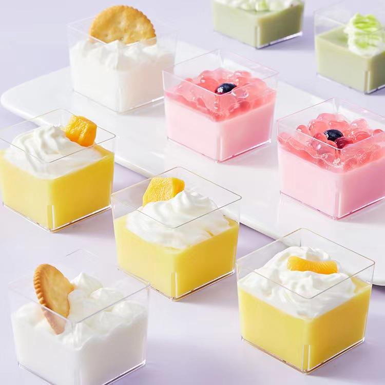 果立方慕斯杯 烘焙透明塑料水果豆乳盒子 杯子蛋糕九宫格包邮
