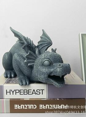 热流水龙-动物西款方龙呆花园流水喷泉摆件家居桌树脂萌可爱装面