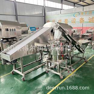 1000kg 裹涂厚薄均匀 鱿鱼上浆上粉生产线 酥牛蛙滚筒裹粉机