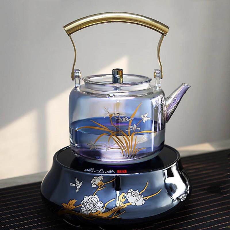 陶总堂黑晶炉家用煮茶器贝彩烧玻璃壶烧水炉静音电陶壶围炉养生壶