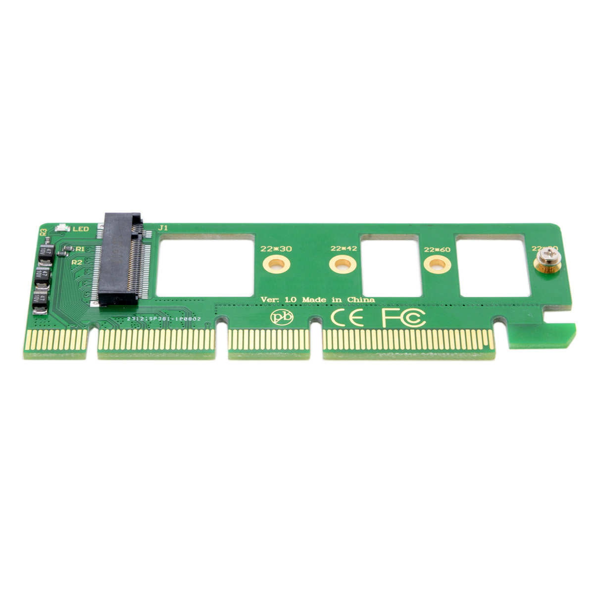 NFHK 110mm 80mm NVMe M.2适配器NGFF SSD转PCIe x4 M.2转接卡