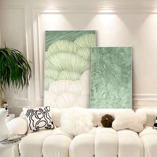 北欧客厅装 饰画高级肌理感落地画简约抽象画玄关画 screen green