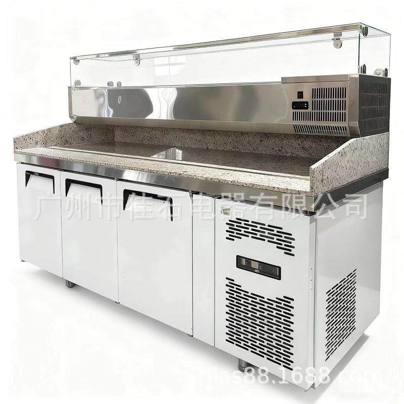 2026新款 110V 厨房冷柜 沙拉展示柜 pizza bar 披萨操作台厂家