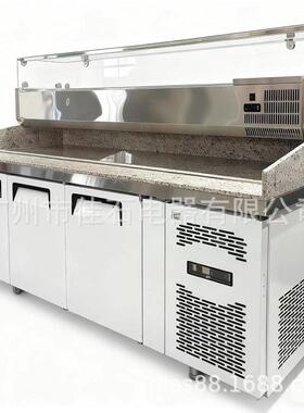 2026新款 110V 厨房冷柜 沙拉展示柜 pizza bar 披萨操作台厂家