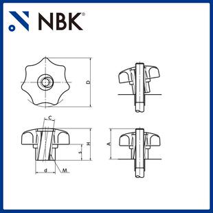 钢材质尼龙6快速夹紧七角形旋钮 机械零件旋钮紧固件厂 KSQ NBK