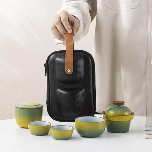 旅行茶具套装便携户外旅游露营泡茶壶喝茶随身装备一壶三杯快客杯