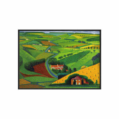 美式霍克尼挂画风景小路现代背景-装饰画大卫墙乡野油画餐厅田园