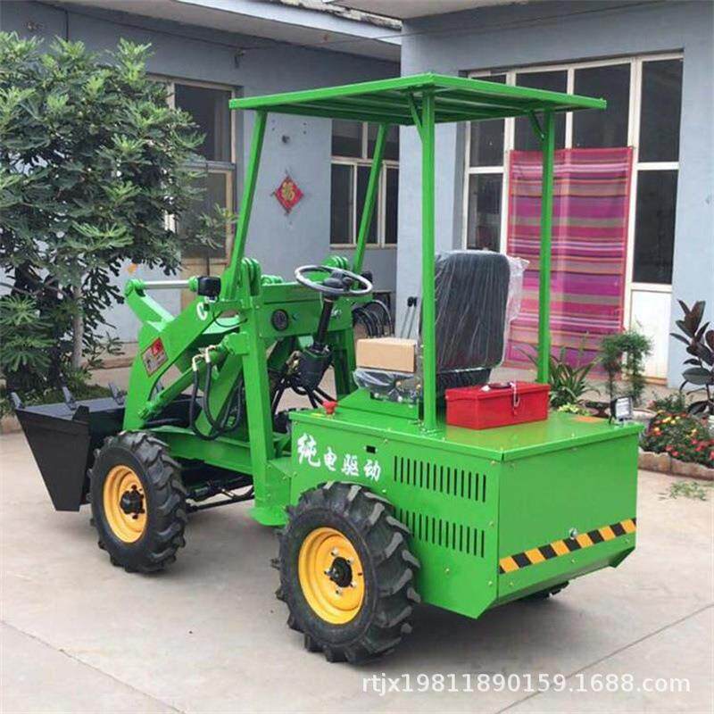 新能源四驱电瓶铲挖运输小型装载机工程建筑物料装卸式电动小铲车