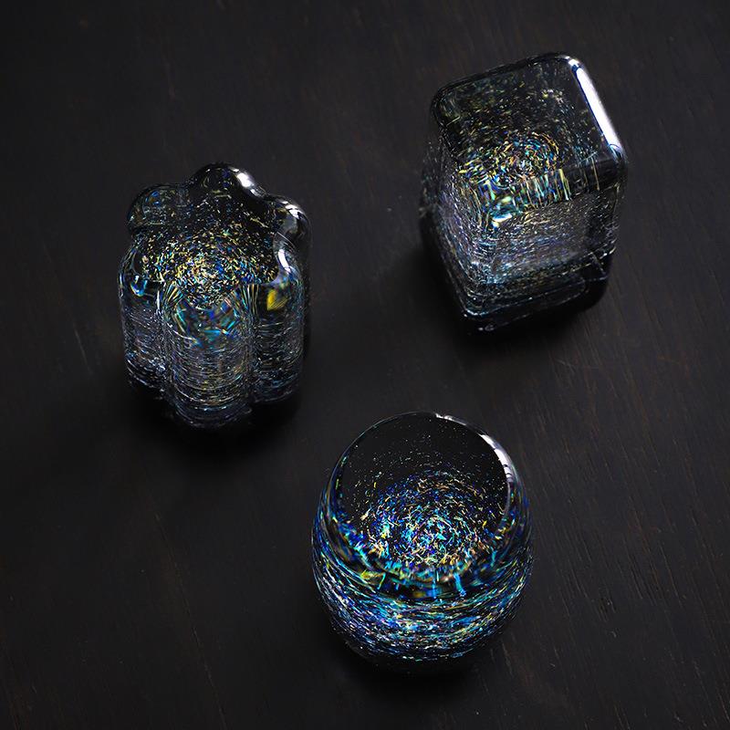 斑斓星空盖置耐热玻璃高端盖碗茶具配件茶室家用摆件盖托