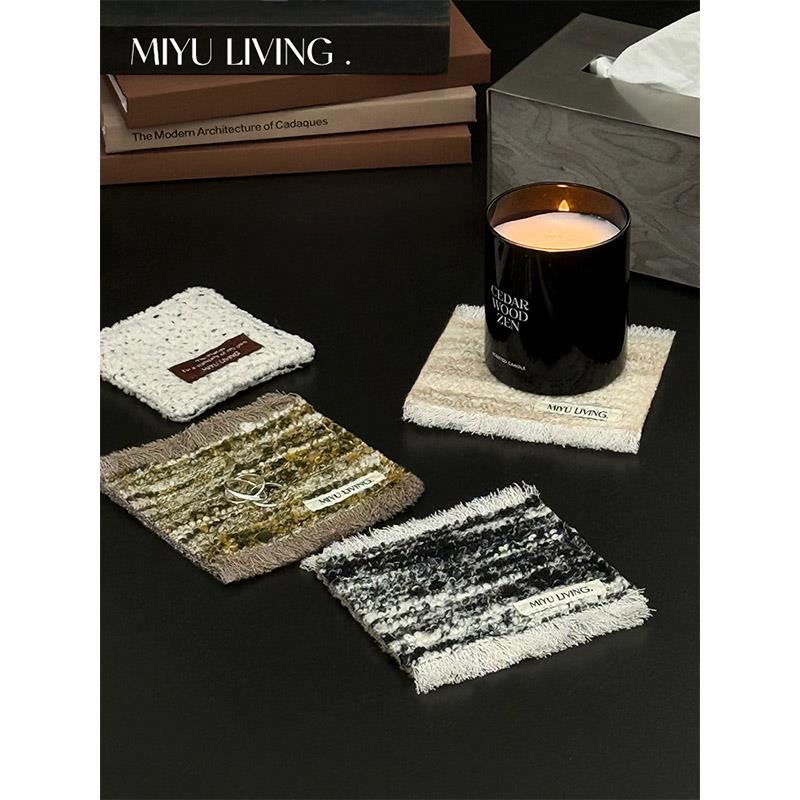 MIYU LIVING 手工针织流苏杯垫水杯防烫隔热垫覆古风桌面装饰餐垫