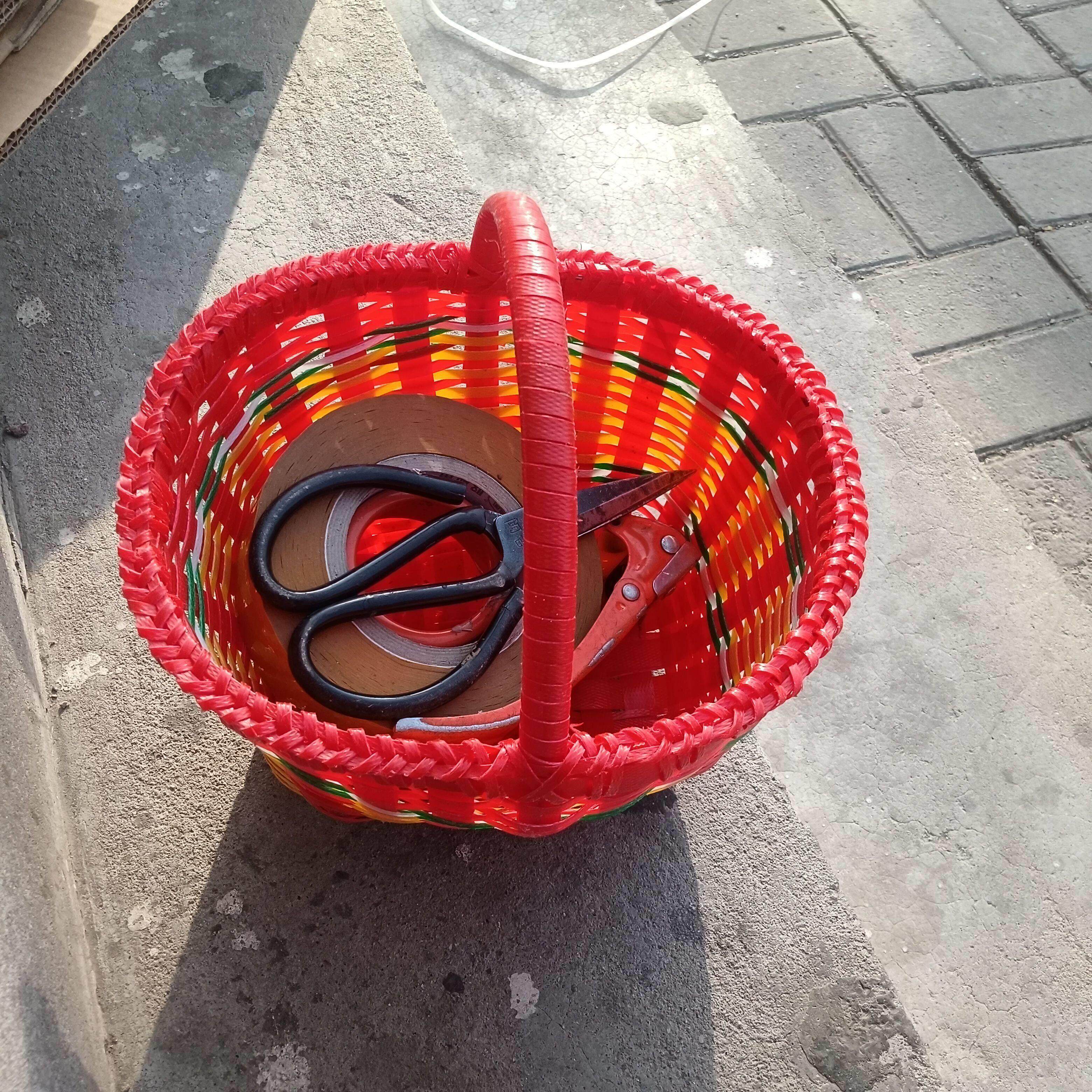 菜篮篮子手提塑料收纳菜篮子编织购物篮采摘道具宠物野餐洗澡篮