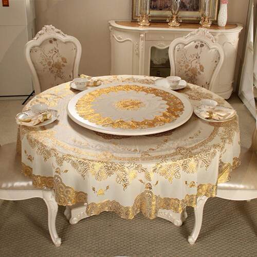 M^圆桌布防水防烫防油免洗PVC圆形180桌垫转盘垫套装欧式家用餐台