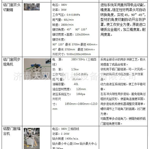 窗户材料生产设备铝型材双头切割锯铝门窗组角机铝塑门窗锁合机