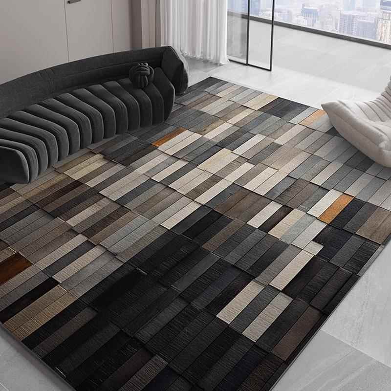 高档毯复古美式计师古款做旧设中地风轻奢高级感家用茶几毯客厅地