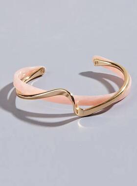 White Shellfish Bracelets Board Bend Metal Bangles Womens Ha